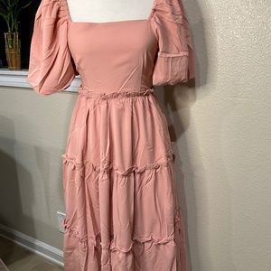 Layered dresses, poly cotton, assorted colors